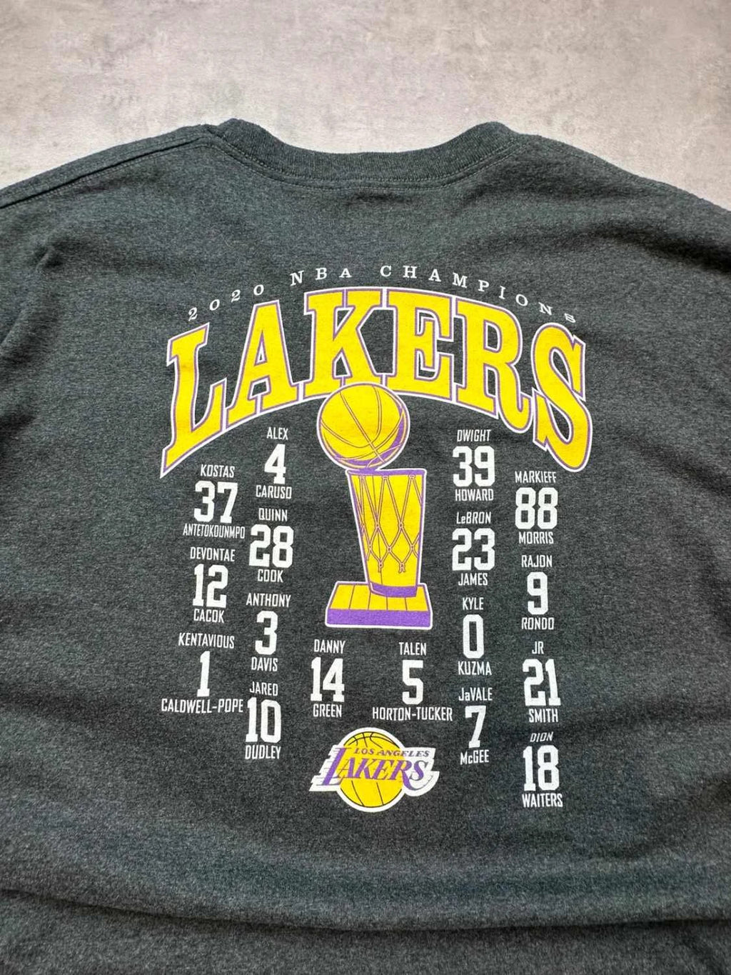 T-Shirt NBA Los Angeles Lakers Champions 2020 Vintage Gris