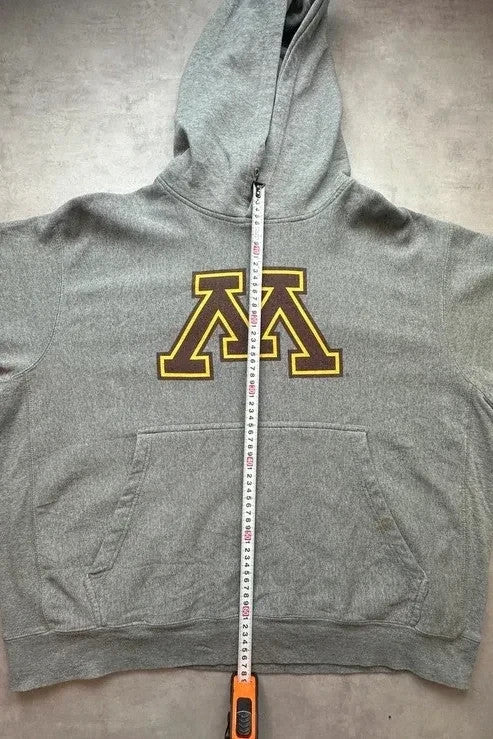 Hoodie Vintage University of Minnesota Golden Gophers Gris – Collegiate NCAA 90s