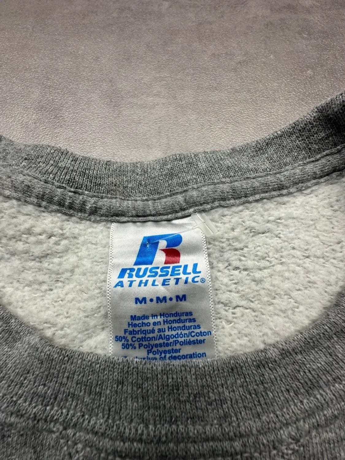 Sweat Russell Athletic Vintage OM American Flag Gris