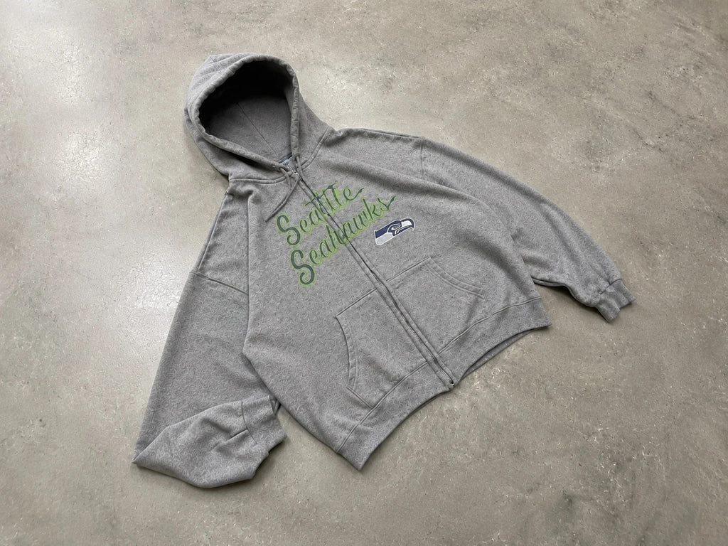 Hoodie Zippé Vintage Seattle Seahawks – Gris – NFL Football USA