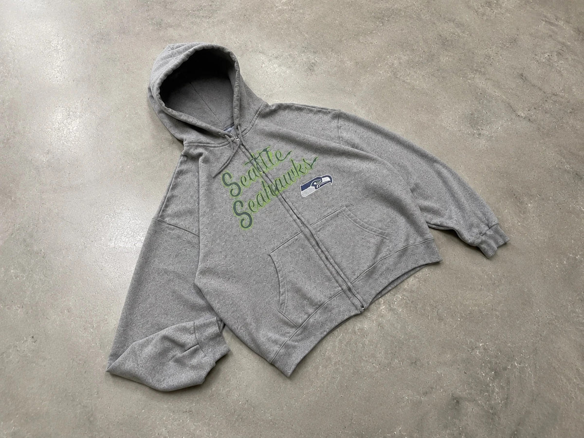Hoodie Zippé Vintage Seattle Seahawks – Gris – NFL Football USA
