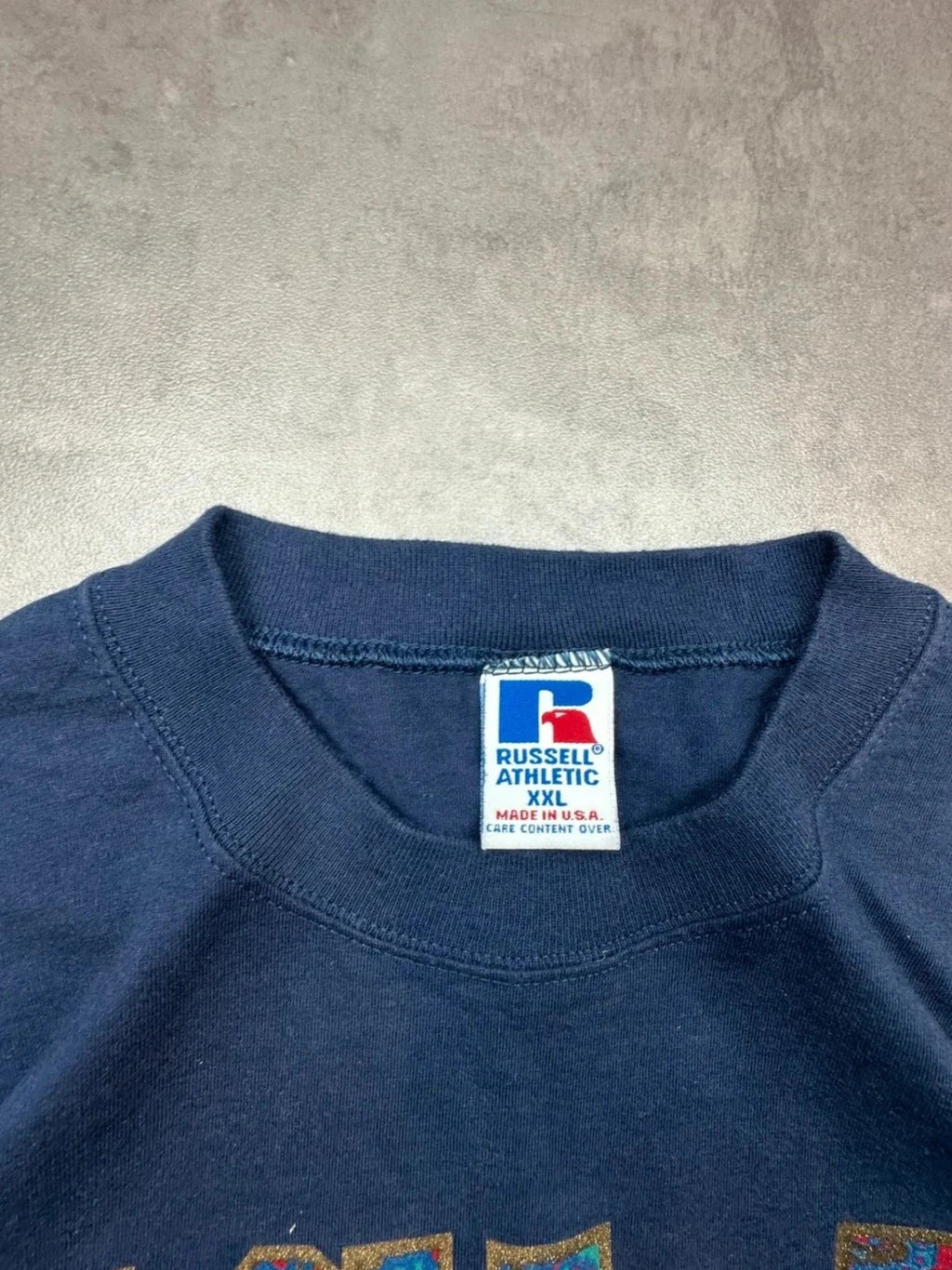 Tee Shirt Vintage Russell Athletic UCLA Law Navy – College USA