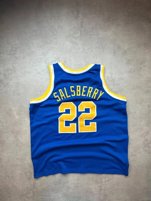 Maillot Basketball Vintage Tri-Central #22 – Salsberry – USA – Bleu & Jaune