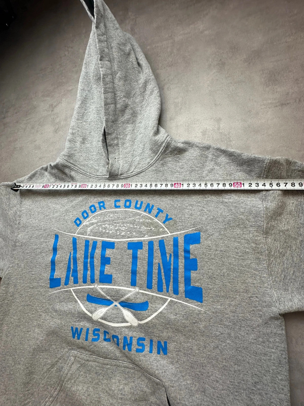 Hoodie Vintage Door County Lake Time Wisconsin – Gris