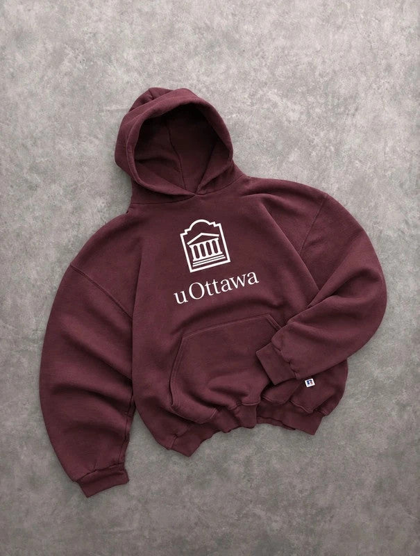 Sweat Hoodie Vintage University of Ottawa Canada – Bordeaux