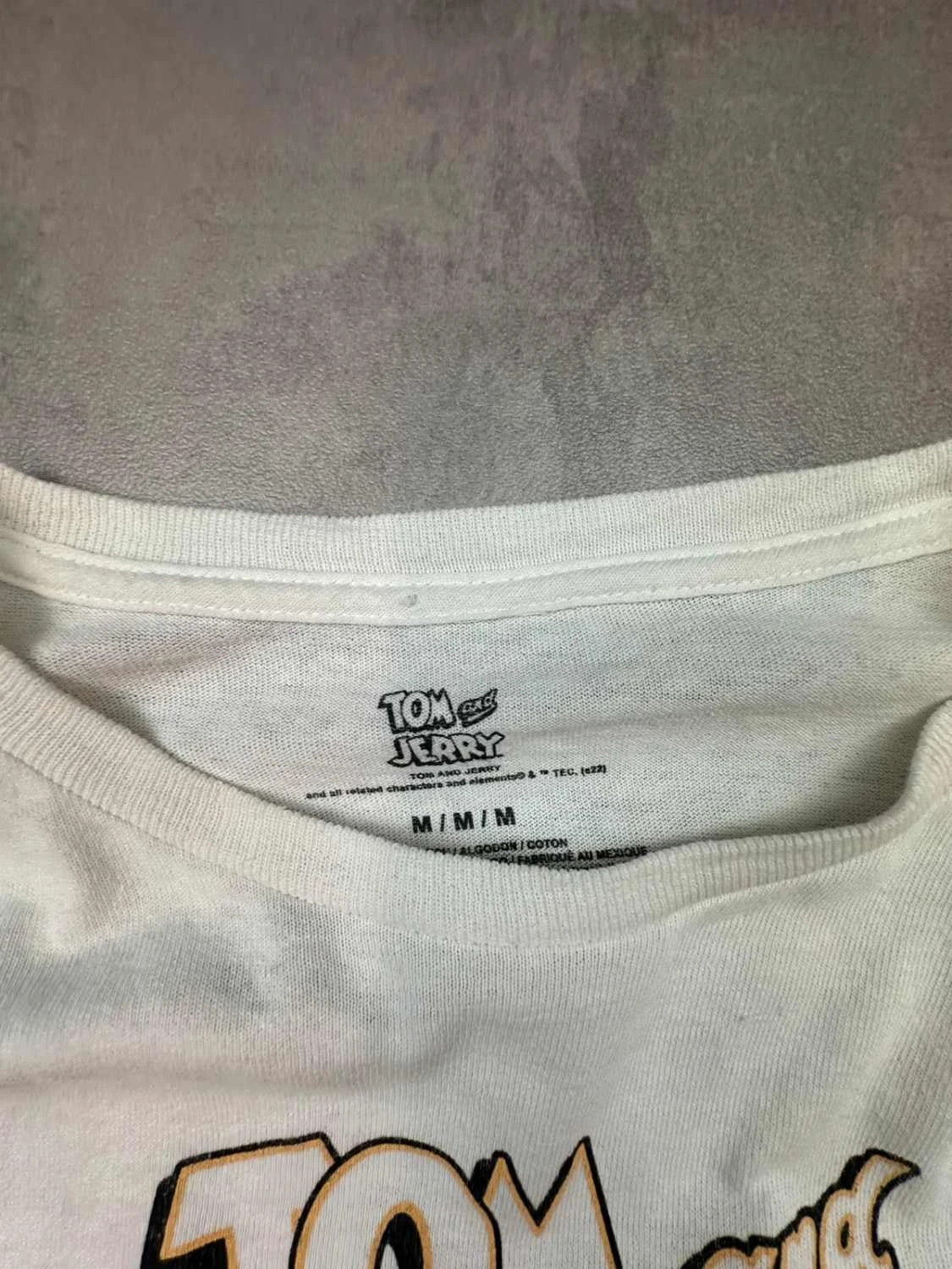 Tee Shirt Vintage Tom & Jerry Longsleeve Blanc – Graphic Print Y2K 90s