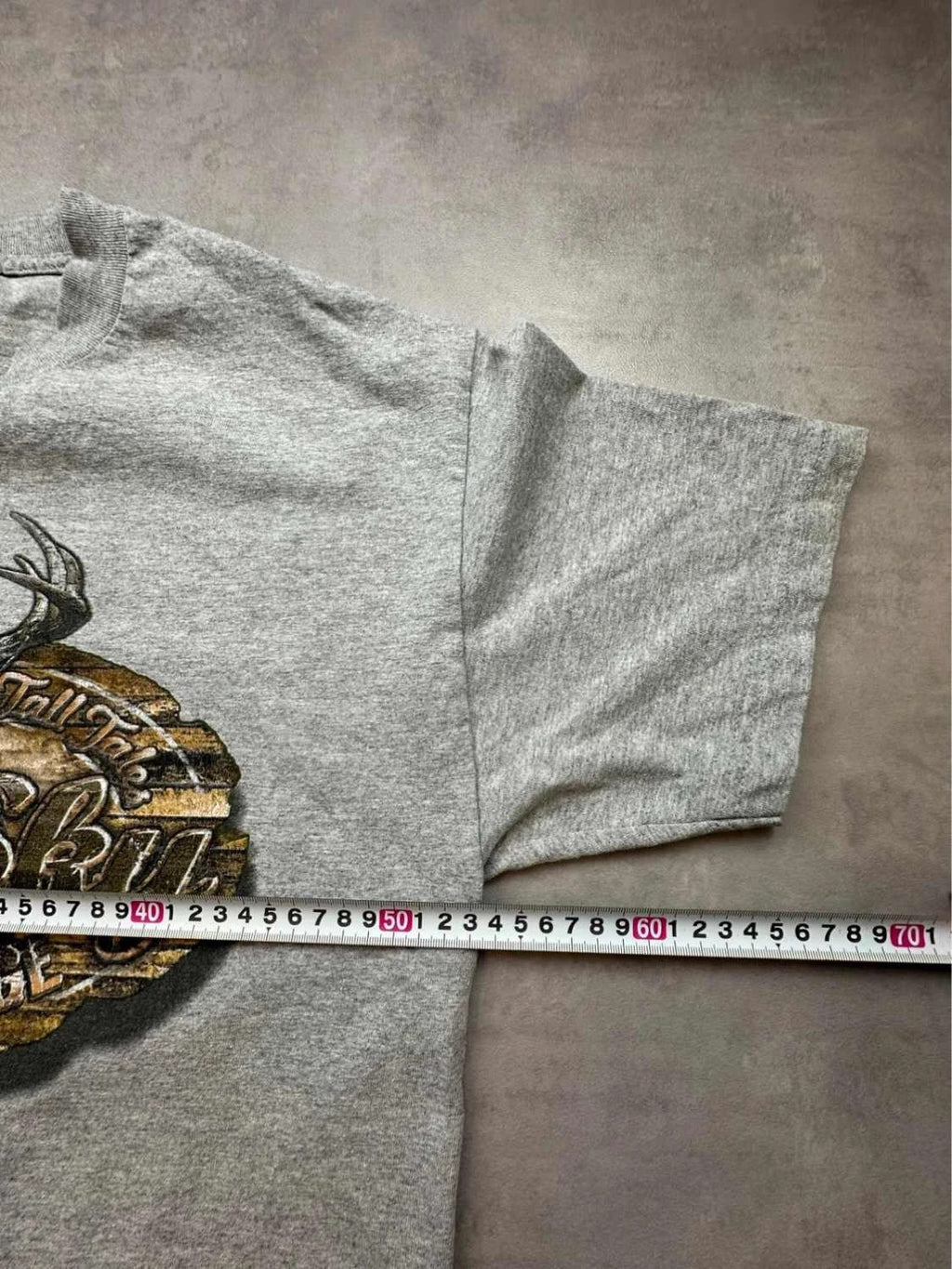 T-Shirt Vintage Animals Print Cerf Gris