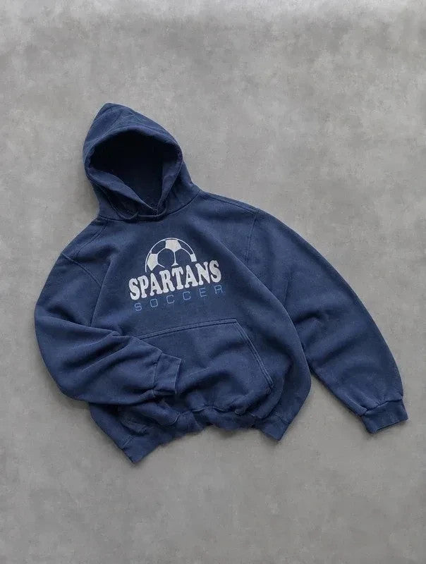 Sweat Vintage Spartans Soccer – Bleu Marine