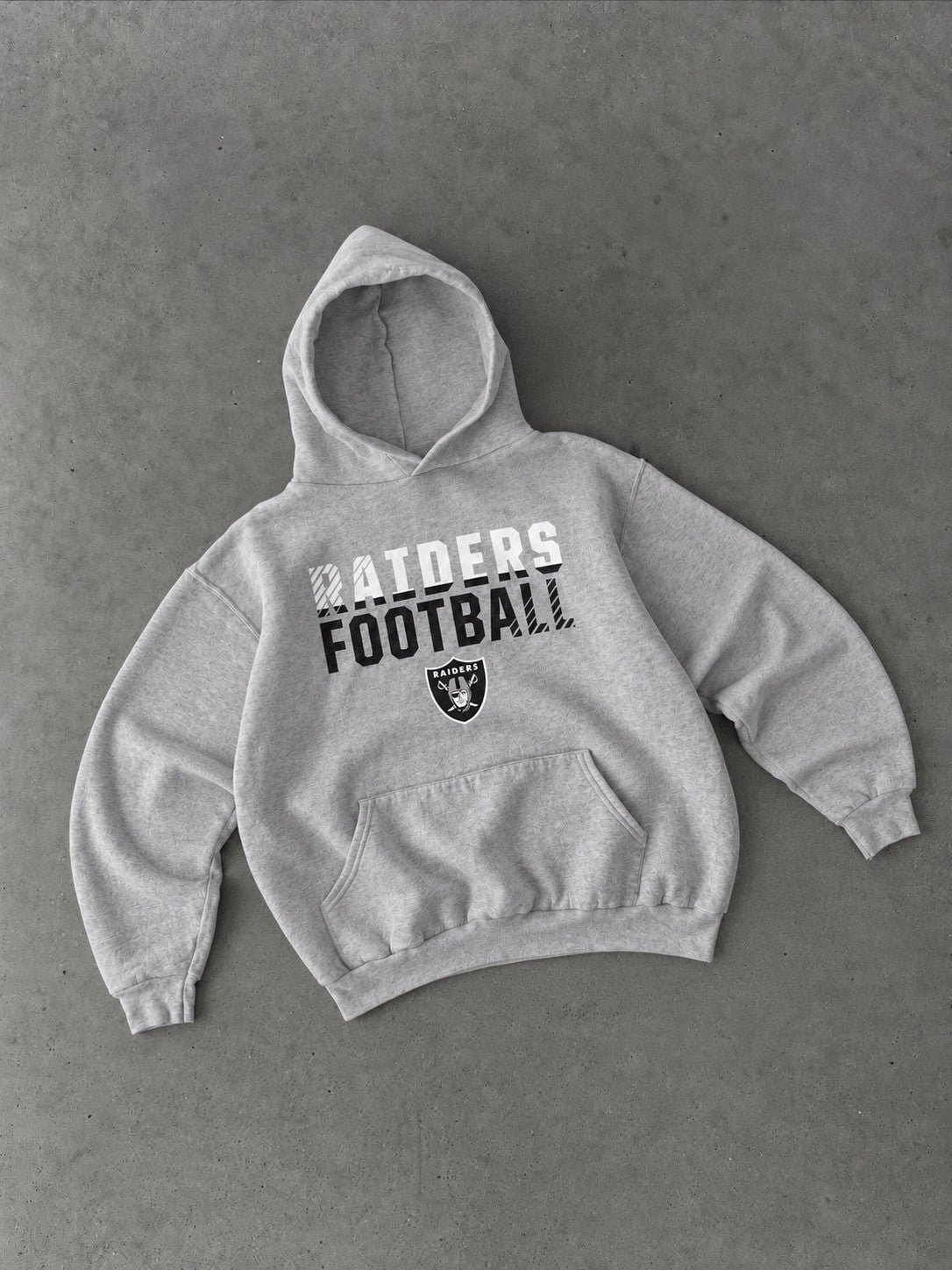 Hoodie Vintage Raiders Football NFL – Gris Chiné