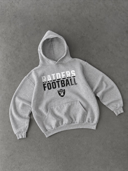 Hoodie Vintage Raiders Football NFL – Gris Chiné