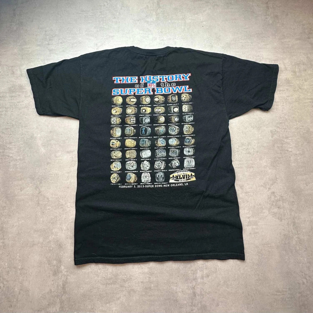 Tee-Shirt Vintage Super Bowl XLVII 2013 Ravens 49ers Noir – NFL