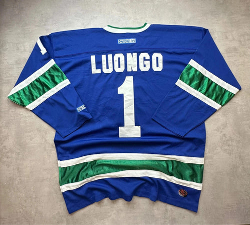 Maillot CCM Vancouver Canucks Roberto Luongo #1 NHL Vintage Bleu