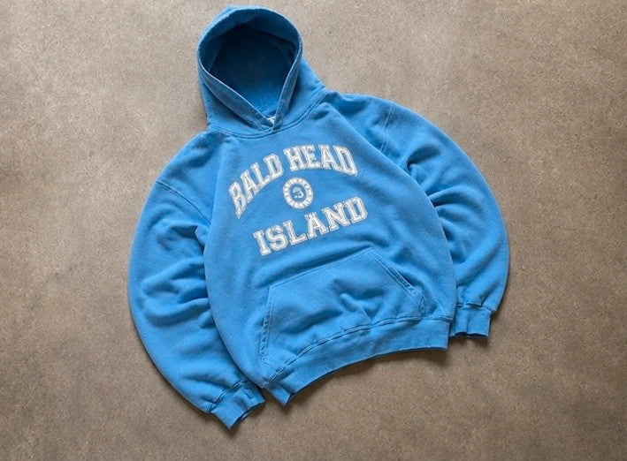 Hoodie Vintage Bald Head Island – Bleu