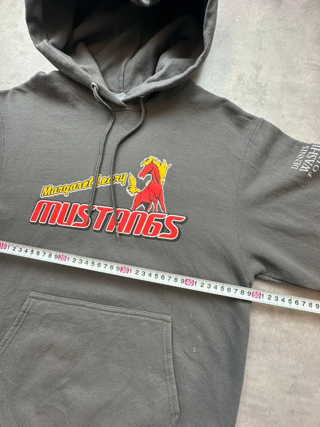 Hoodie Vintage Margaret Cleary Mustangs – Gris Foncé