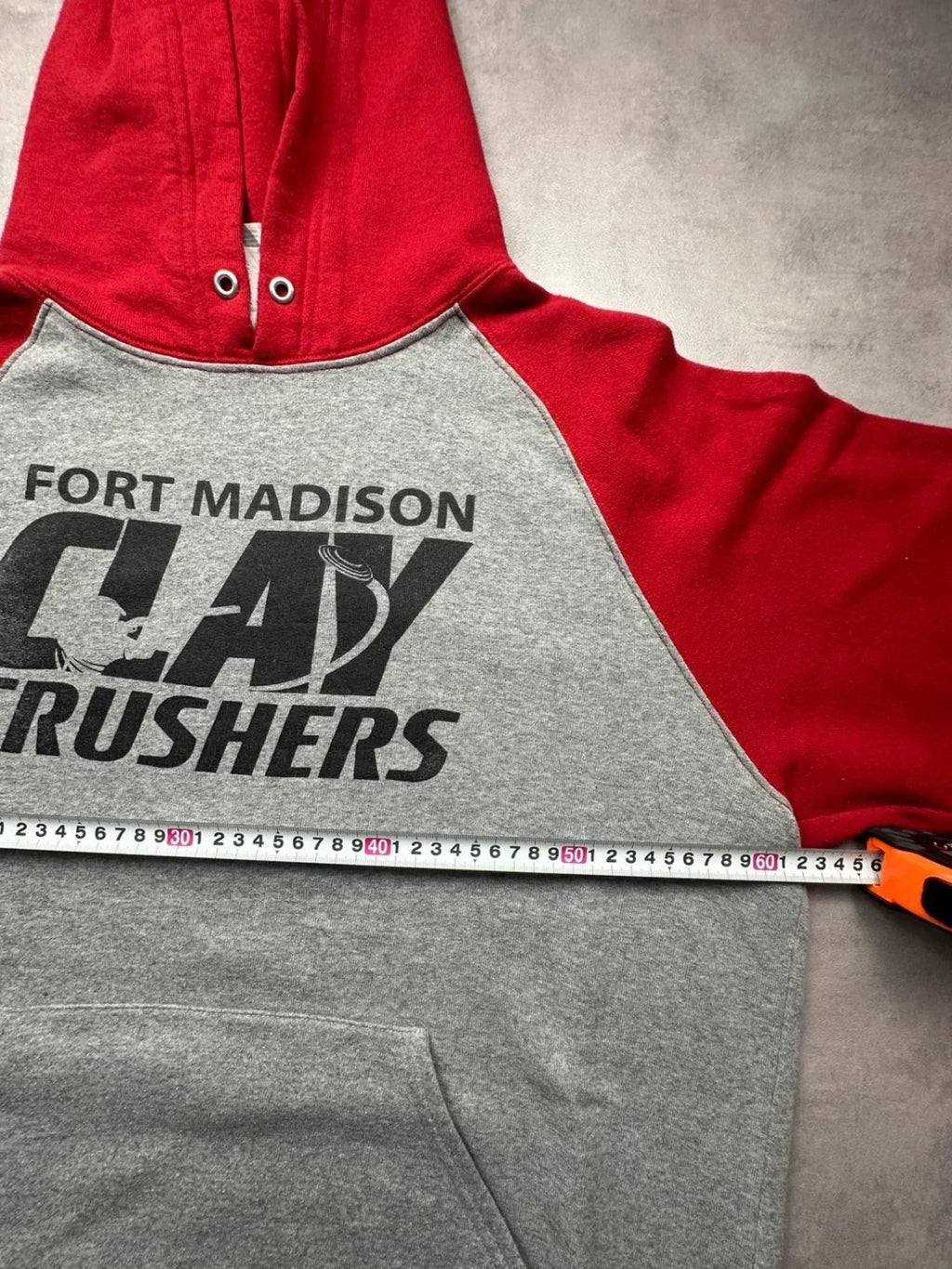 Sweat Russell Athletic Vintage Clay Crushers Rouge & Gris