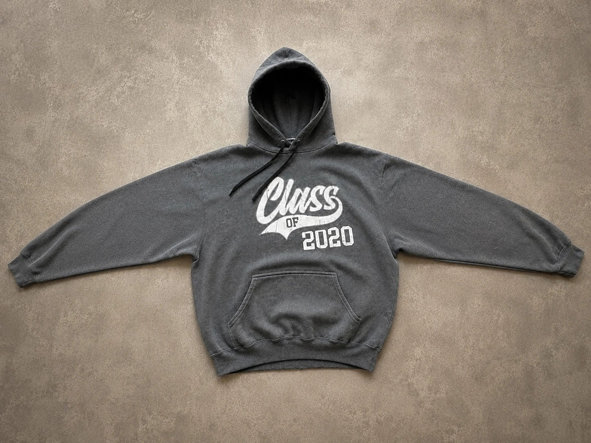 Hoodie Vintage Class of 2020 – Gris Foncé – College USA Y2K