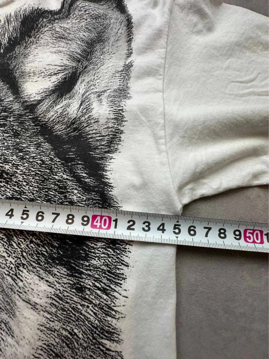 Tee Shirt Vintage Wolf Eyes Blanc – Graphic Loup Yeux Bleus Y2K 90s Streetwear