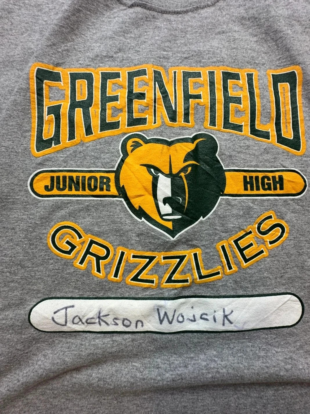 Tee Shirt Vintage Greenfield Grizzlies Gris – College Américain