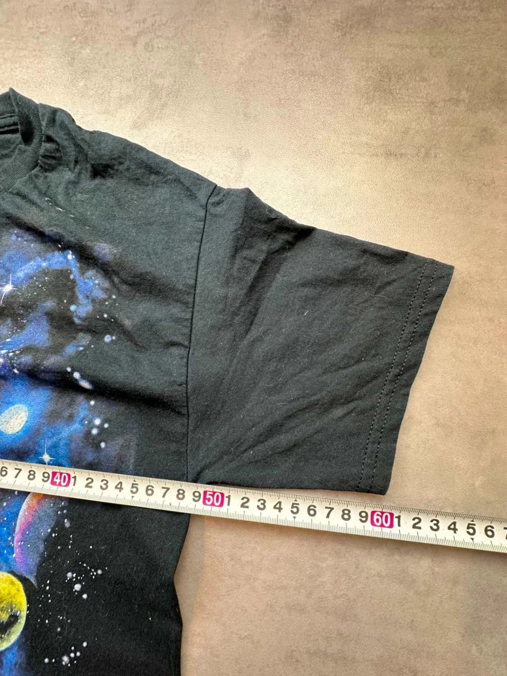 T-Shirt Vintage Galaxy Wolf Noir