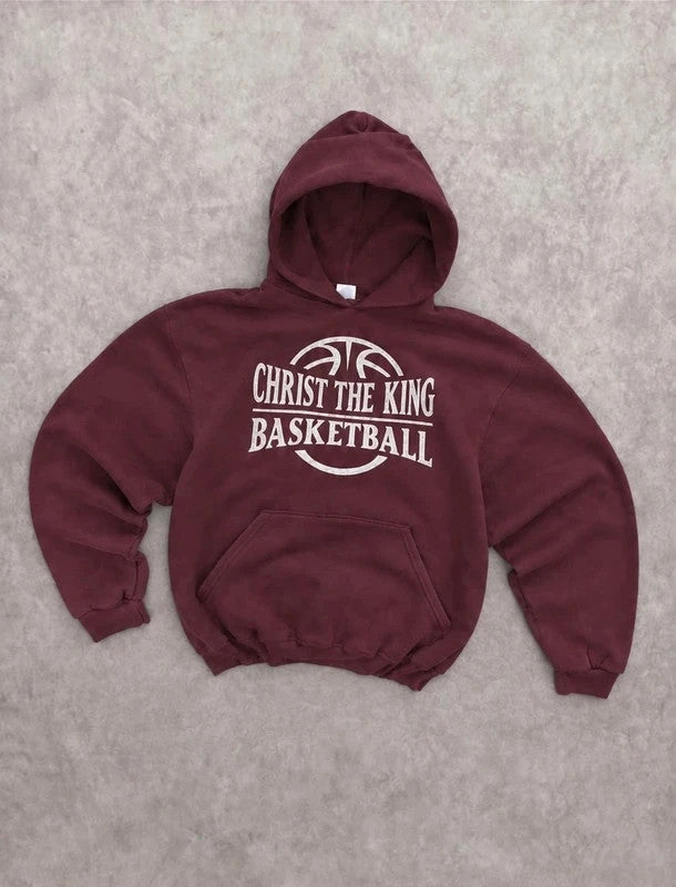 Sweat Vintage Christ The King Basketball – Bordeaux