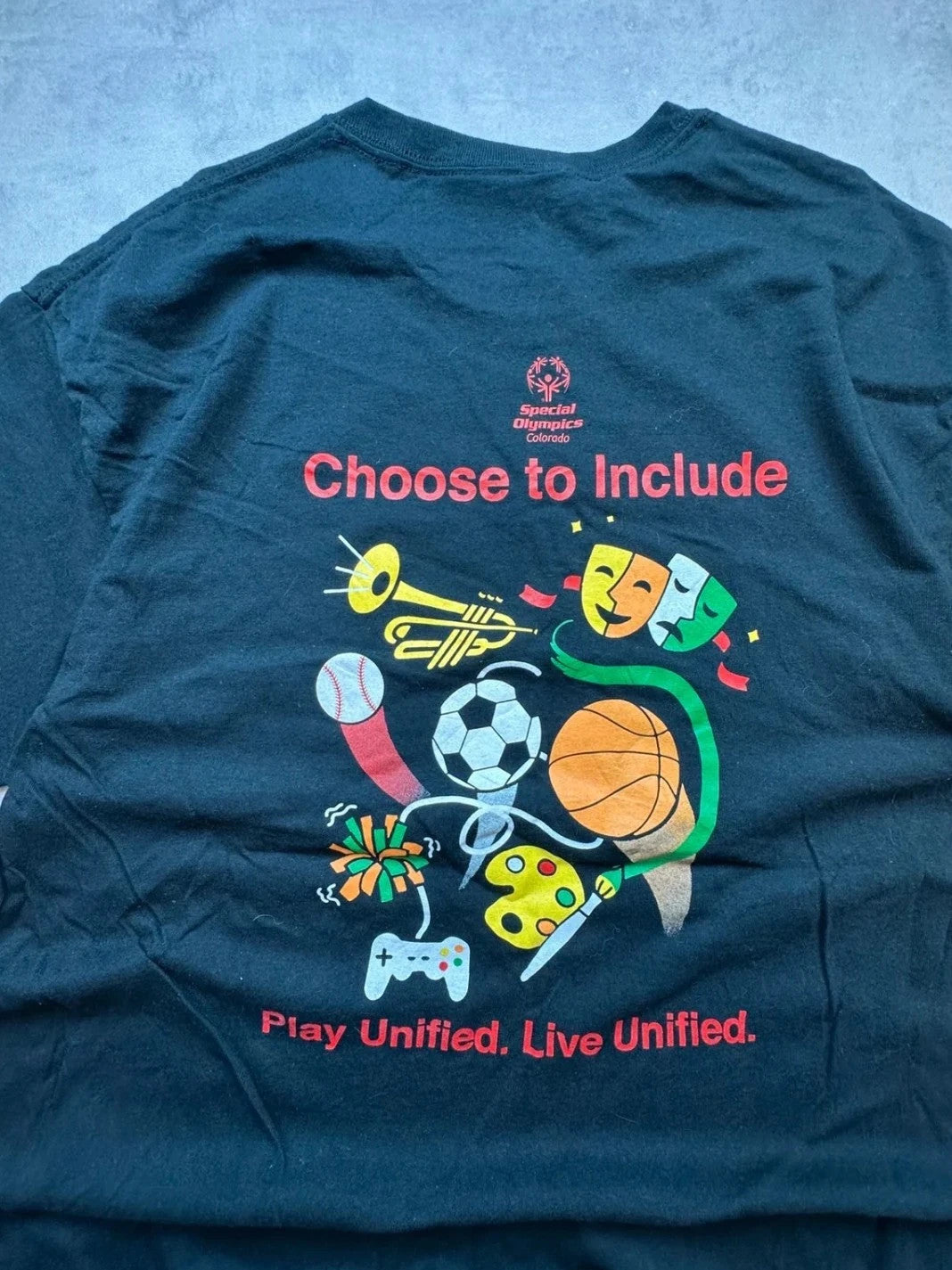 Tee-Shirt Vintage Special Olympics Inclusion Noir