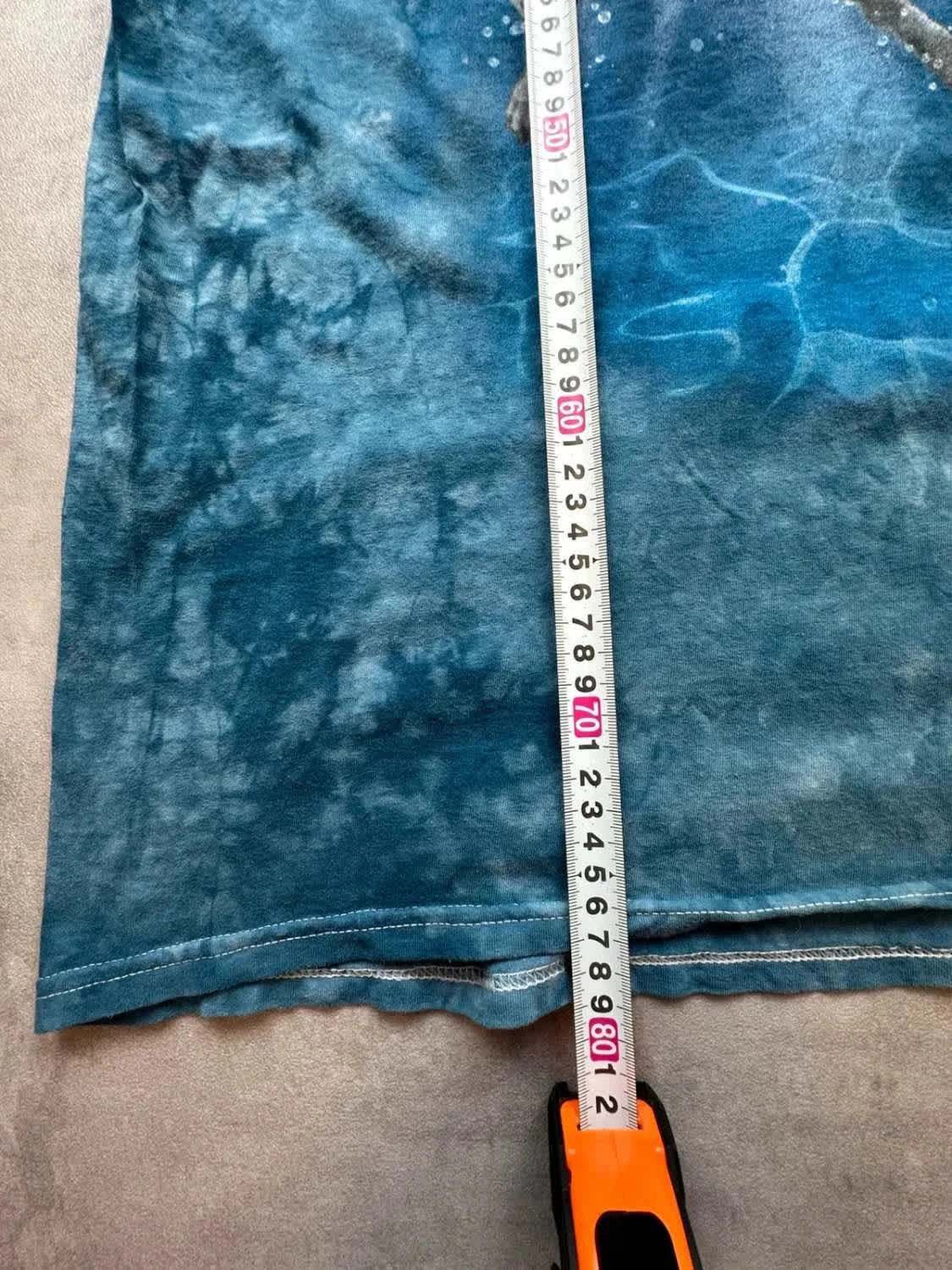 Tee Shirt Vintage Animals Print Crazy Dog Tie & Dye Bleu – Graphic Print Y2K
