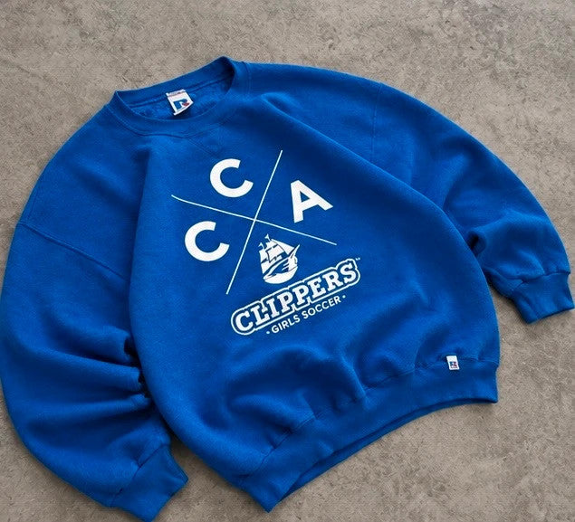 Sweat Vintage Russell Athletic Clippers Girls Soccer – Bleu