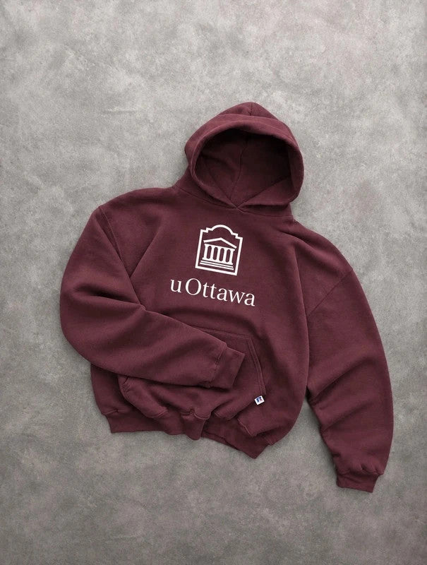 Sweat Hoodie Vintage University of Ottawa Canada – Bordeaux