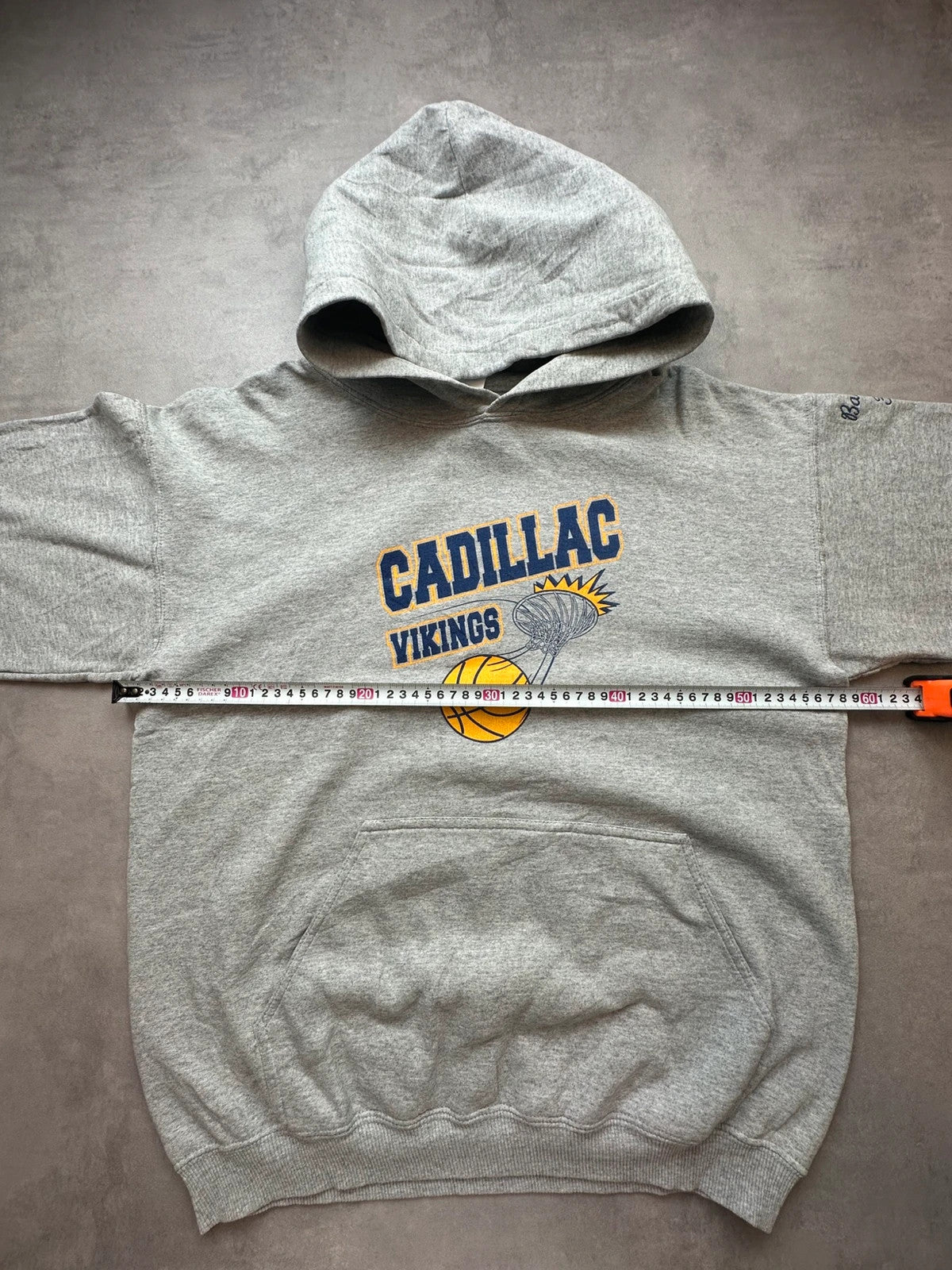 Hoodie Vintage Cadillac Vikings Basketball – Gris