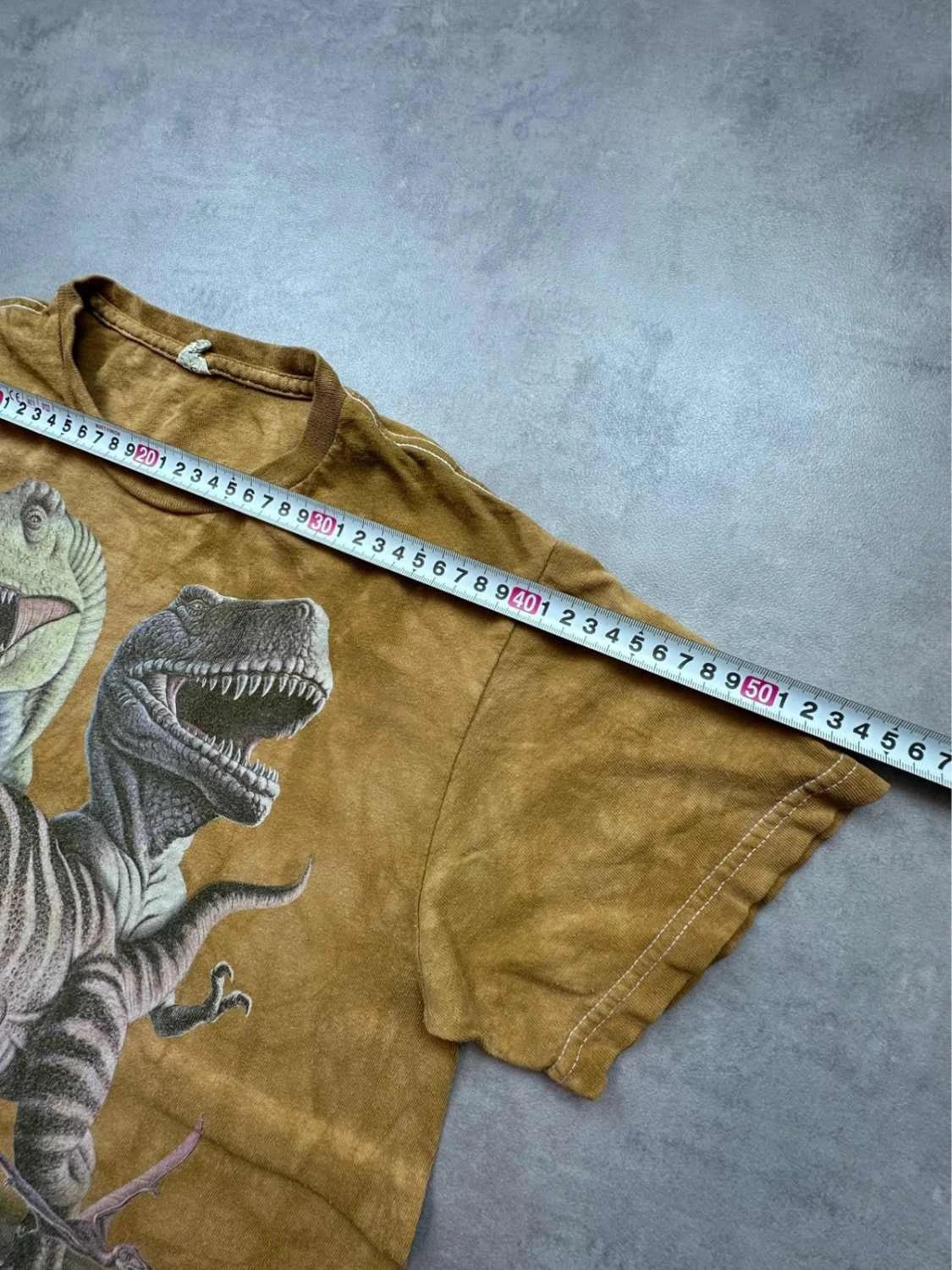 Tee Shirt Vintage Dinosaur Print 90s Marron – Graphic Animal Y2K Streetwear
