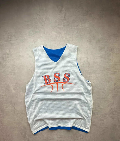 Maillot Basketball Nike Vintage Réversible BSS Bleu Blanc
