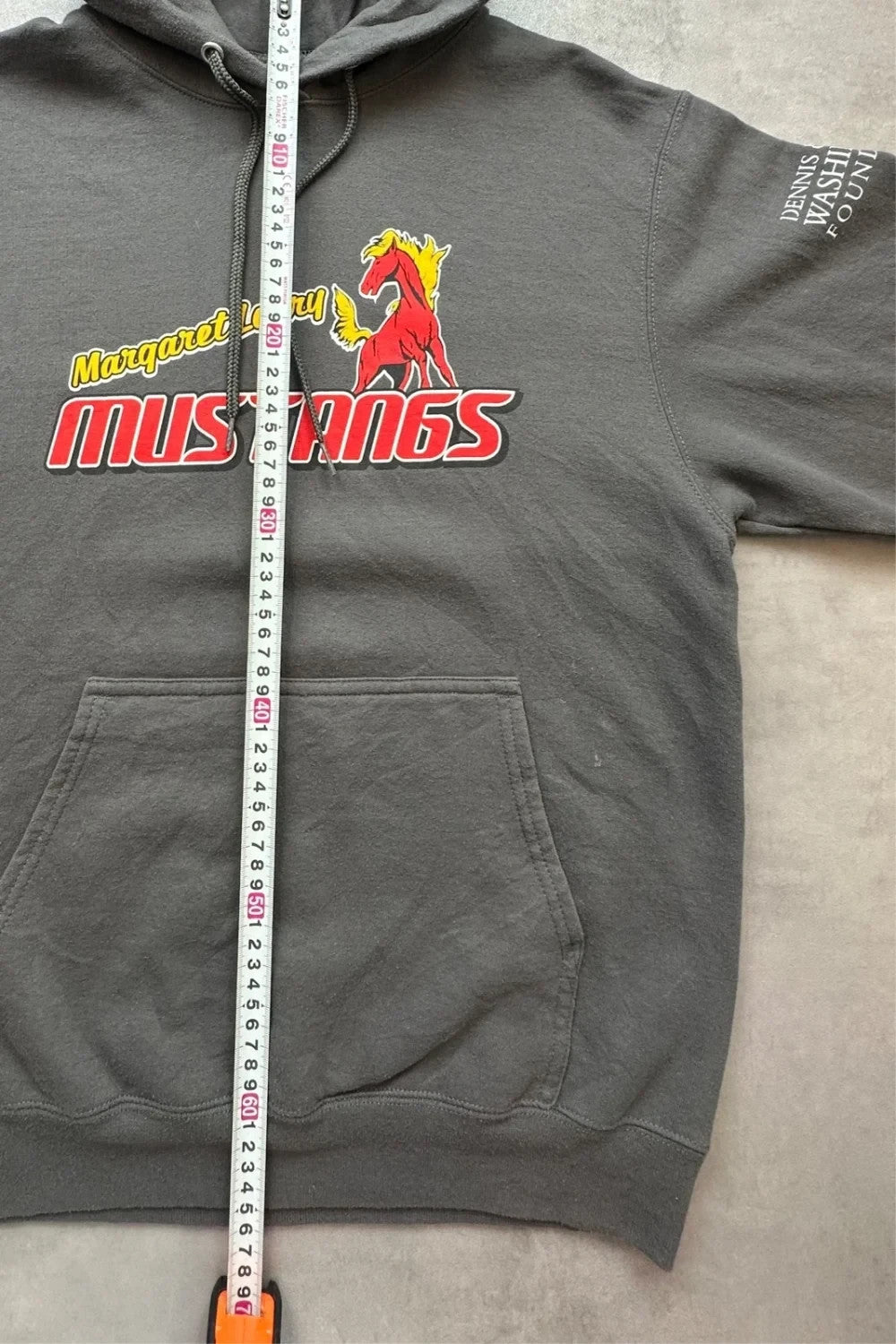 Hoodie Vintage Margaret Cleary Mustangs – Gris Foncé