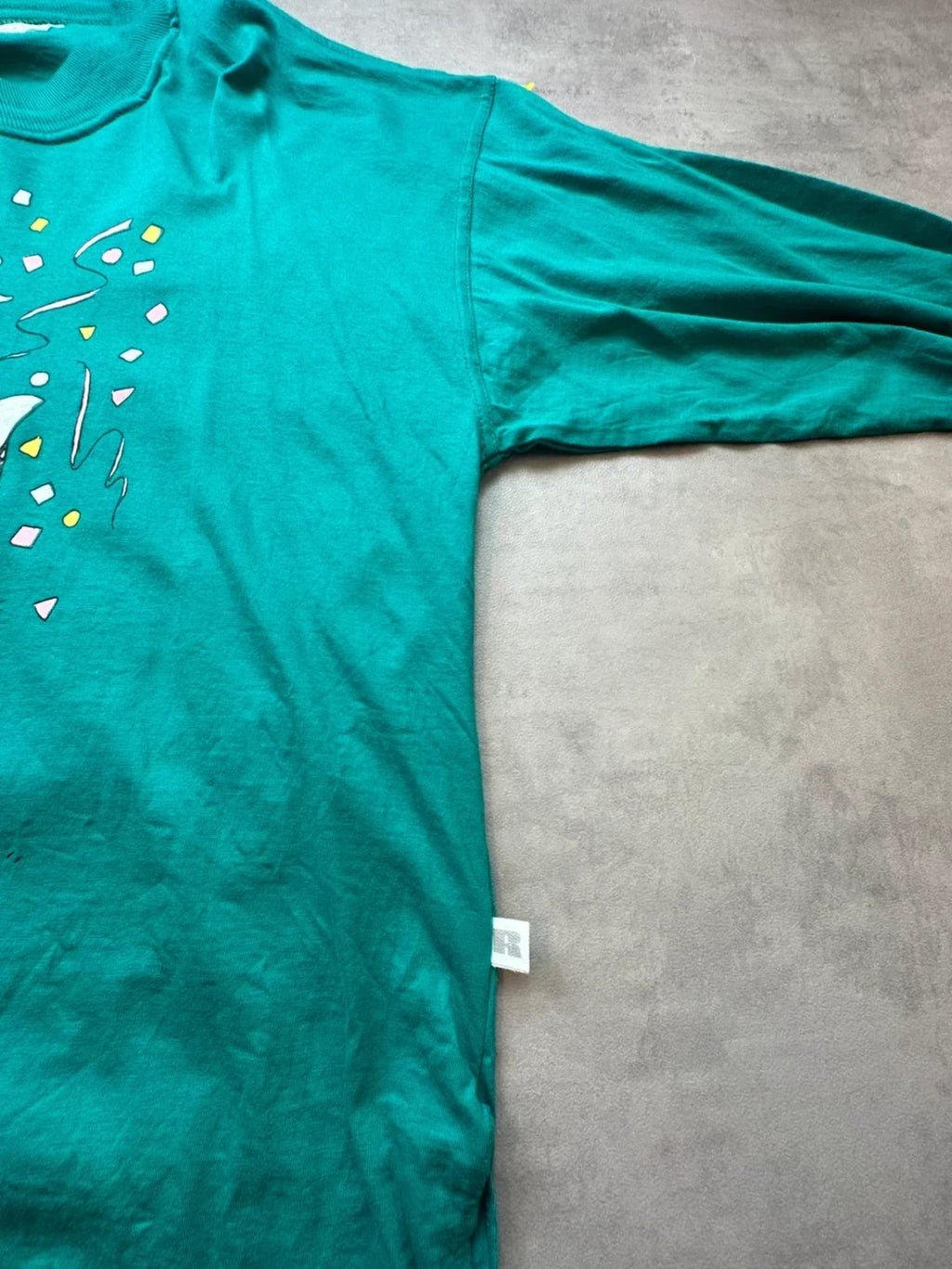 Sweatshirt Russell Athletic Vintage Happy Moo Year Vache Vert