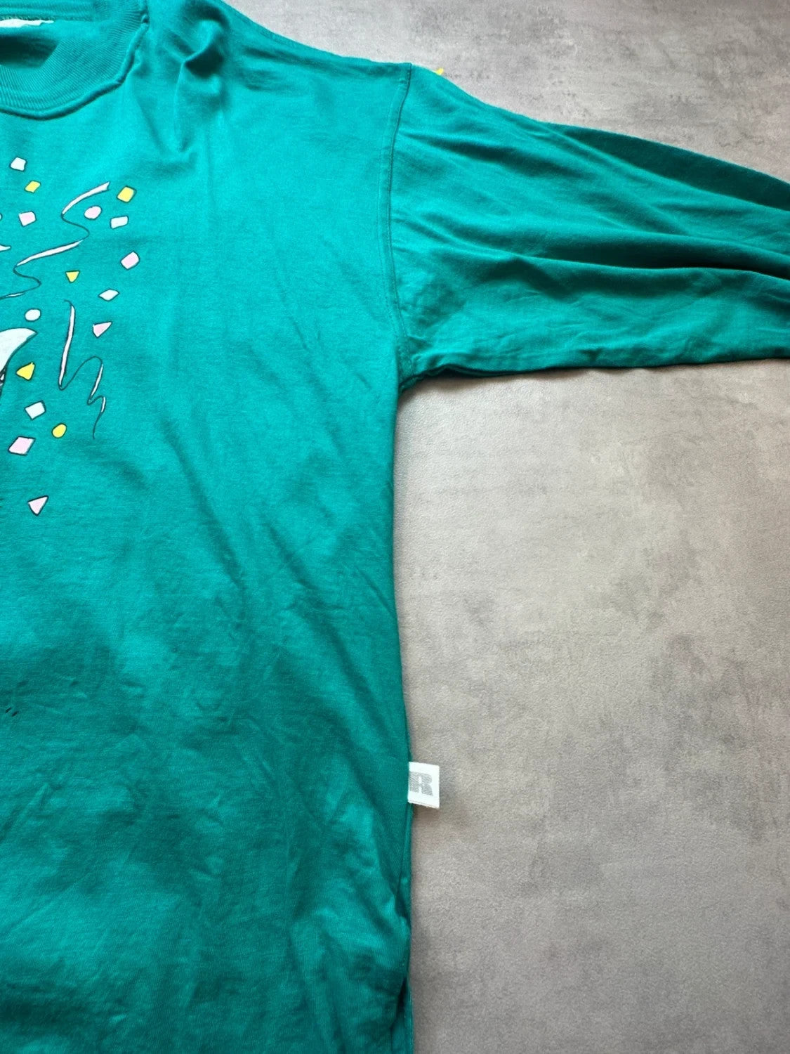 Sweatshirt Russell Athletic Vintage Happy Moo Year Vache Vert