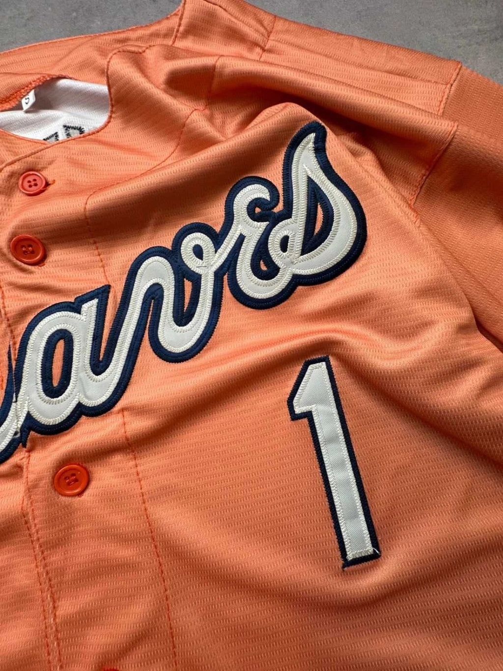 Maillot Vintage Atlanta Braves MLB Daddy’s Girl #1 – Corail