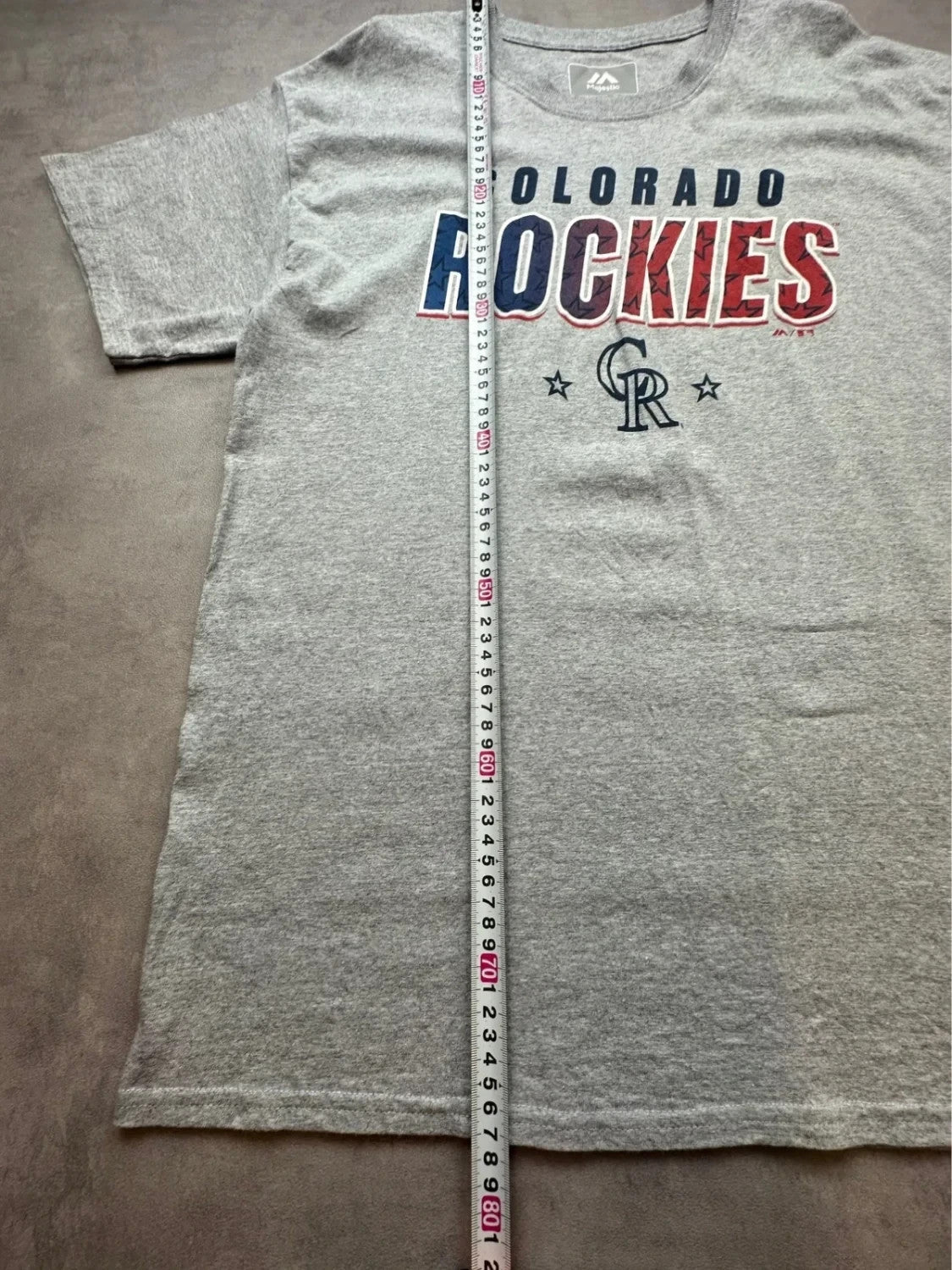 Tee-shirt MLB Vintage Colorado Rockies Majestic Gris