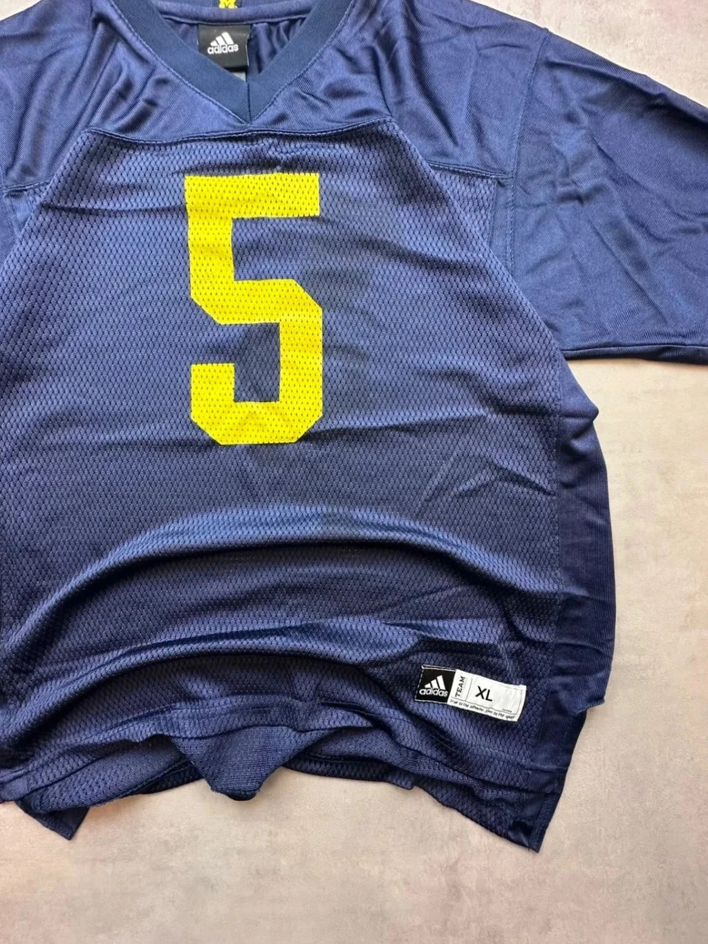 Maillot Adidas Vintage Michigan Wolverines #5 Marine