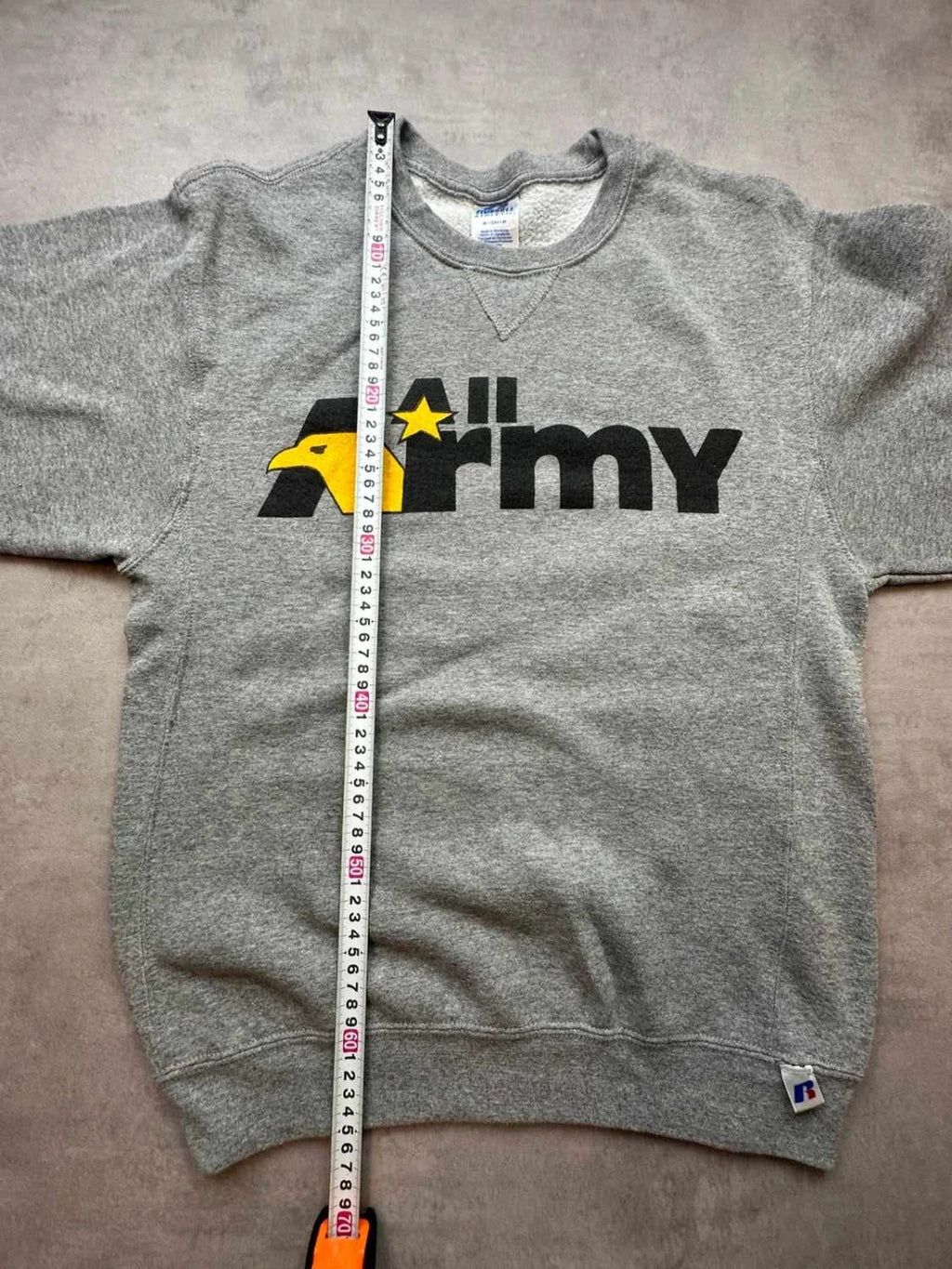 Sweat Russell Athletic Vintage All Army 90s – Gris
