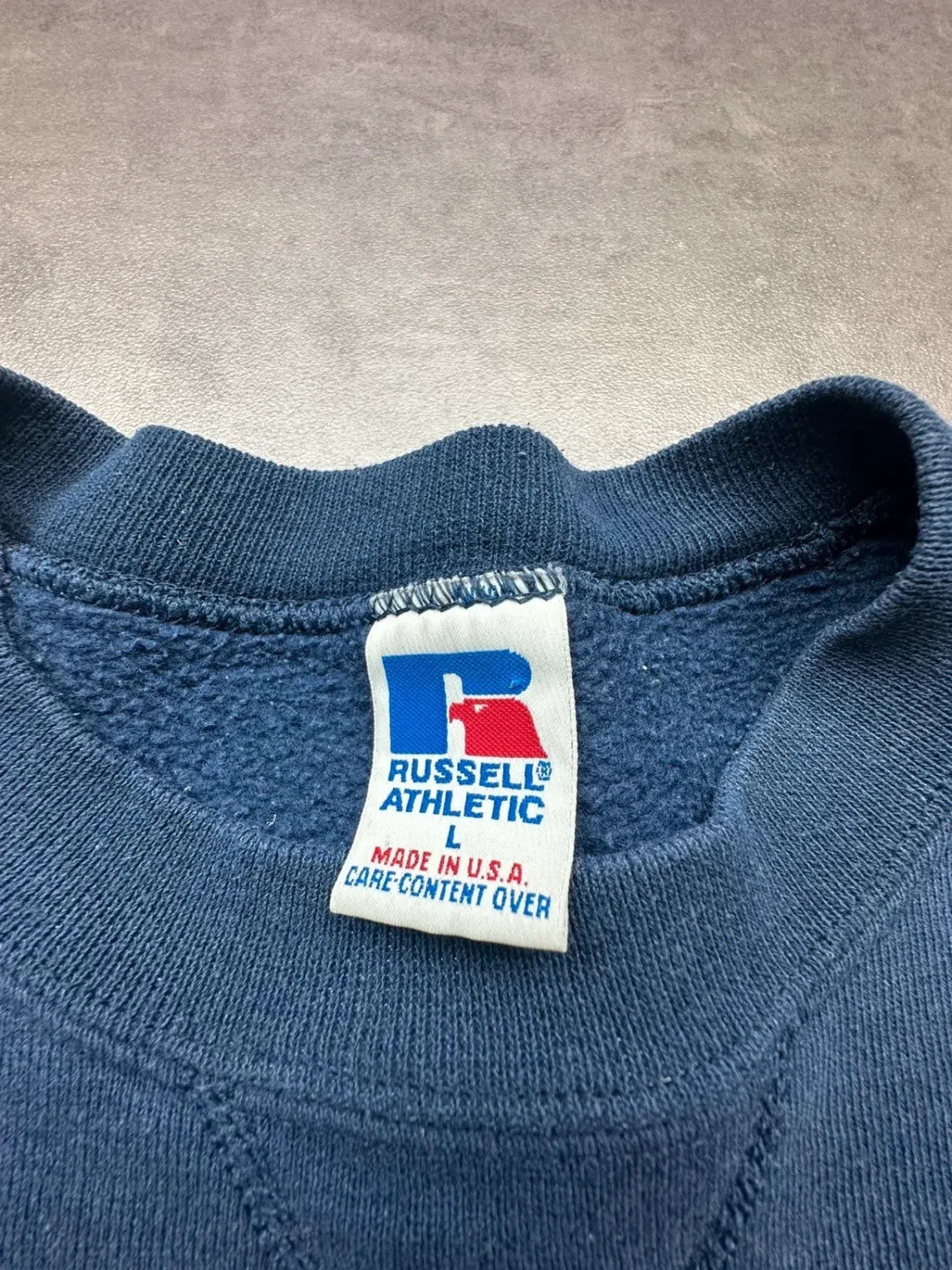 Sweat Russell Athletic Vintage American Flag USA Navy