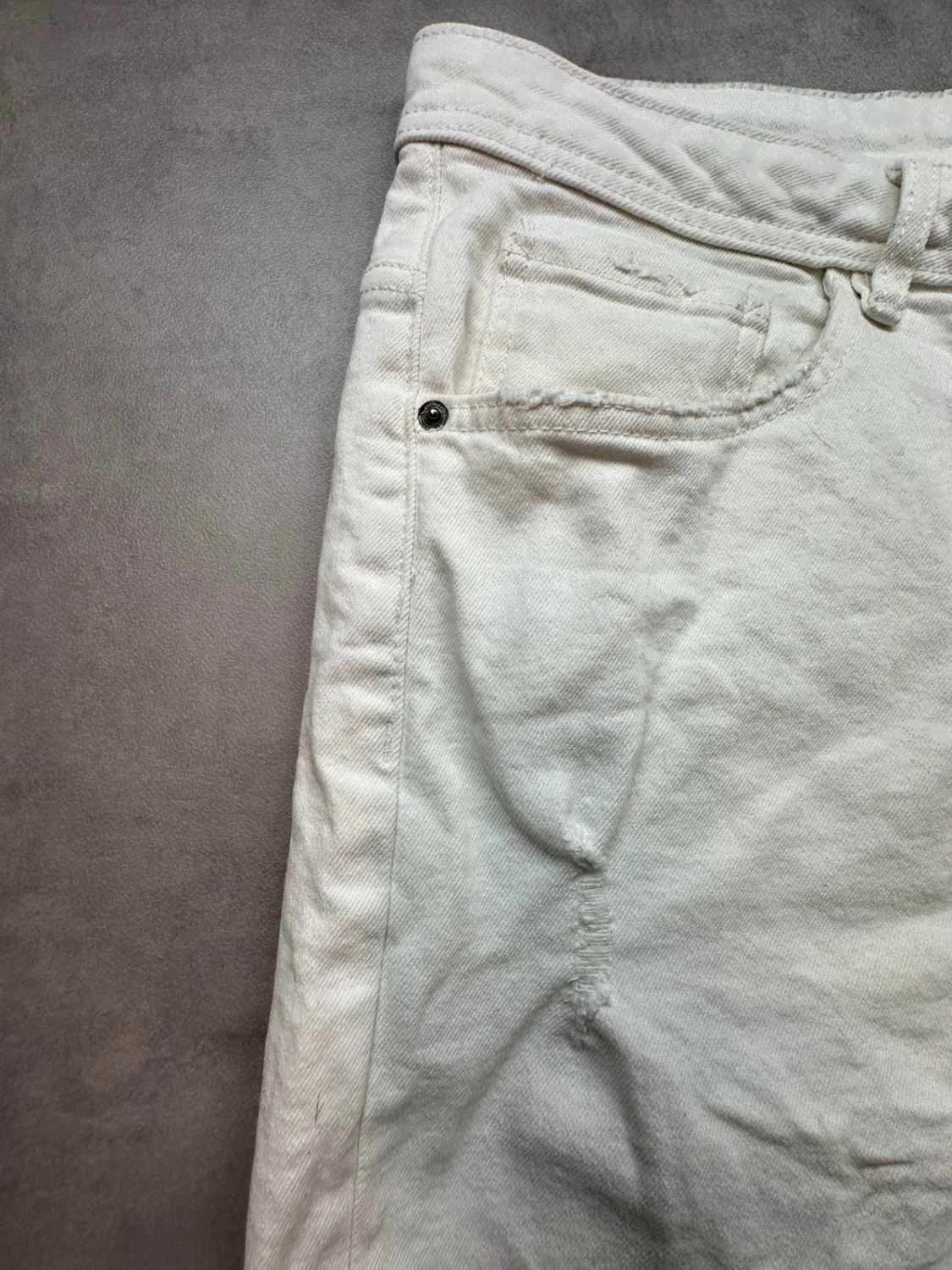 Short Jean Vintage Blanc Coupe Regular