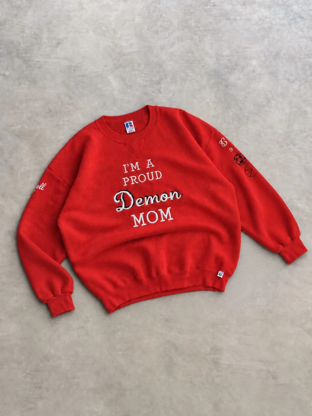 Sweat Crewneck Vintage Russell Athletic Demon Mom