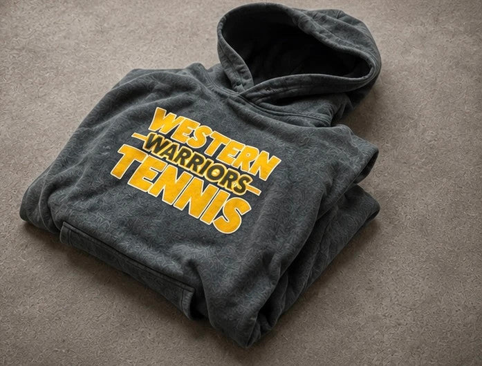 Hoodie Vintage Western Warriors Tennis – Gris Anthracite