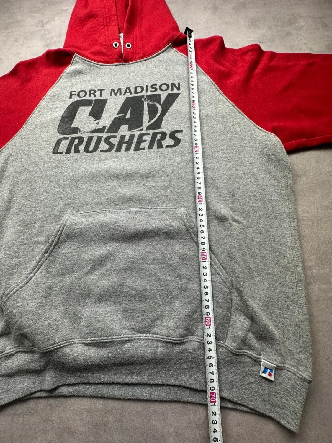 Sweat Russell Athletic Vintage Clay Crushers Rouge & Gris