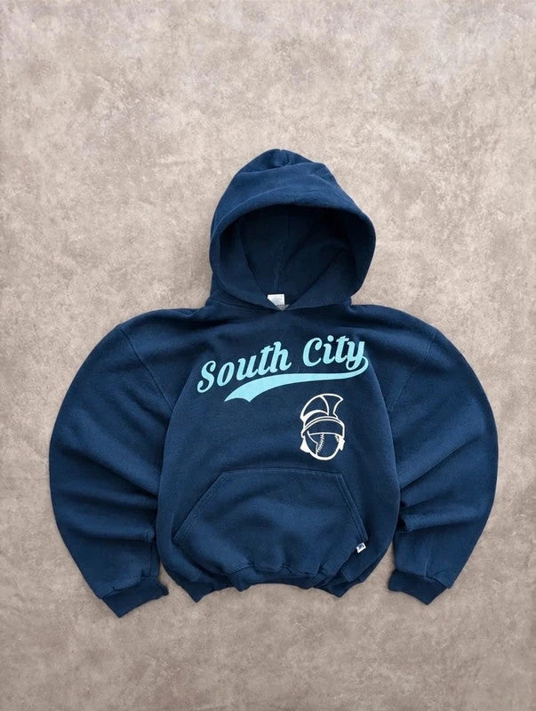 Sweat Hoodie Vintage Russell Athletic South City Spartans – Navy