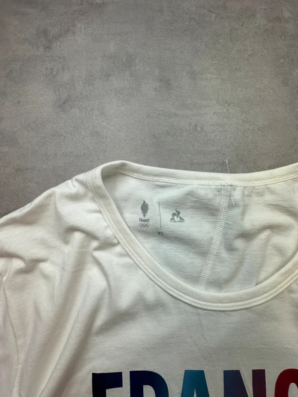 T-Shirt Vintage France Olympique « France » – Blanc