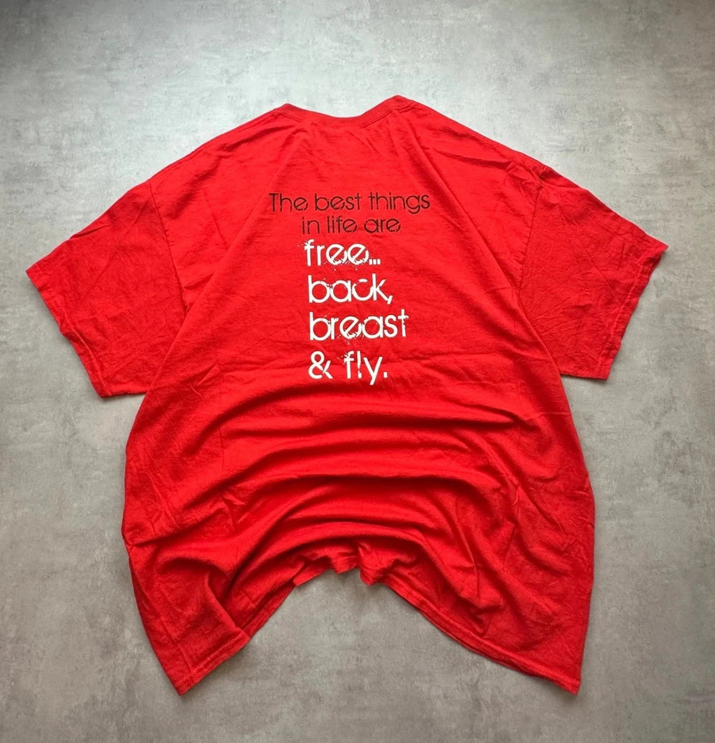 Tee-Shirt Vintage Clarence Swimming Rouge – Flocage Dos