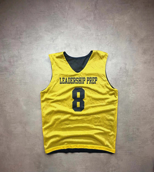 Maillot Basketball Leadership Prep #8 Vintage Noir Jaune – Training Mesh