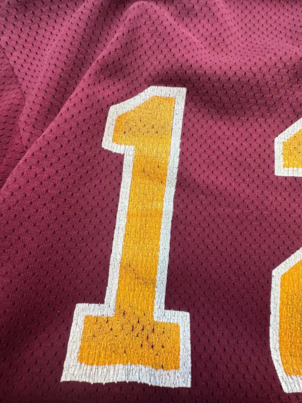 Vintage Ontario Baseball Jersey #12 – Burgundy & Yellow – Y2K / 90s