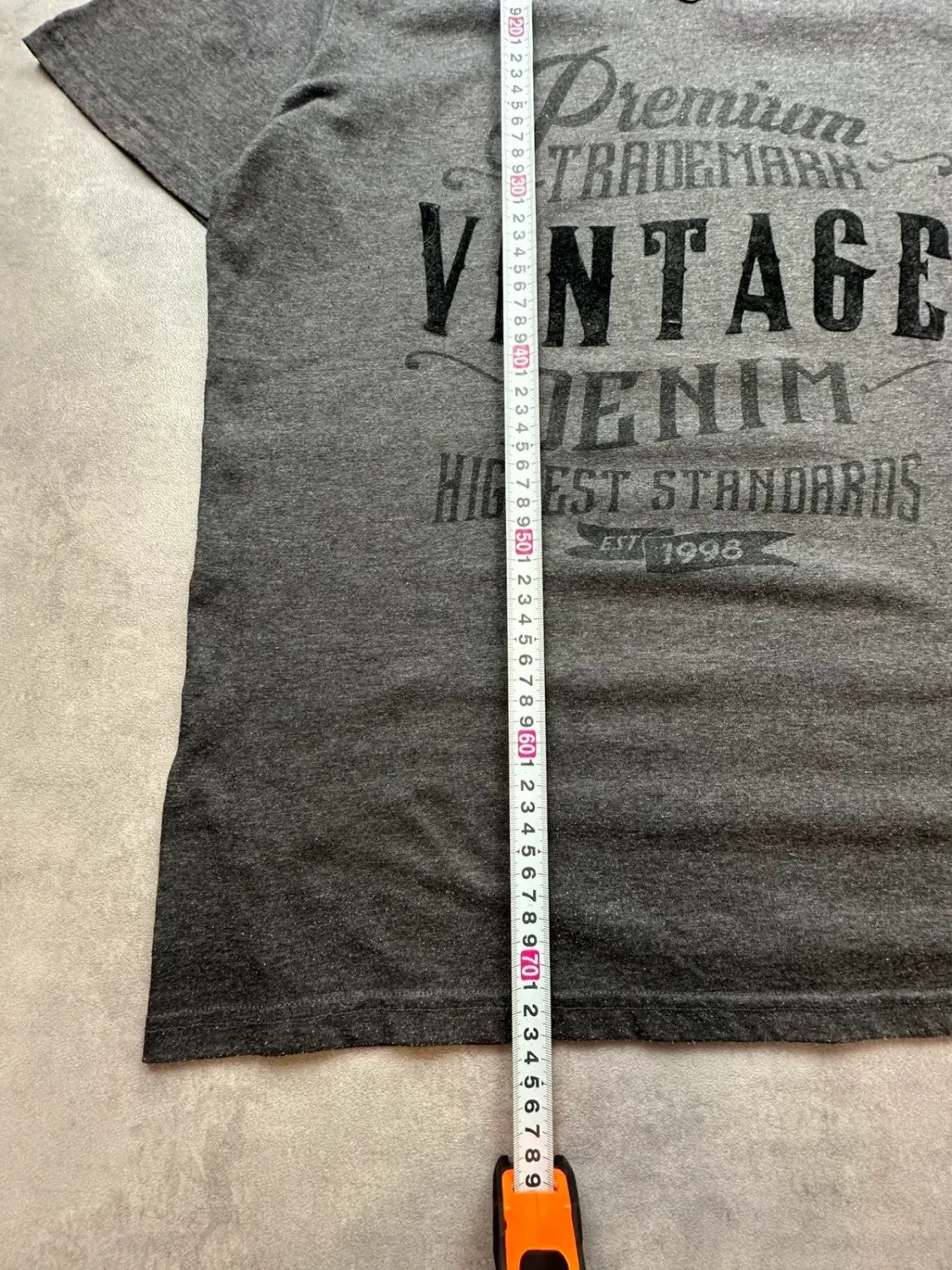 Tee-shirt Vintage Col V Premium Vintage 1998 Gris