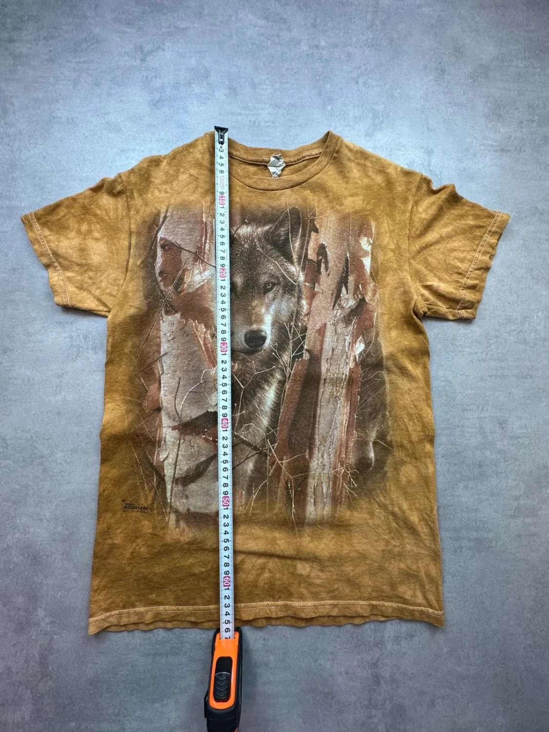 Tee Shirt Vintage Wolf Forest Graphic Moutarde – Animal Print 90s Y2K